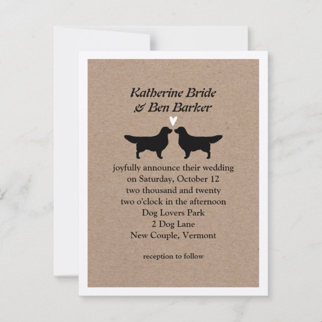 Golden Retrievers Wedding Invitation (Front)