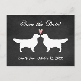 Golden Retrievers Wedding Save the Date Announcement Postcard