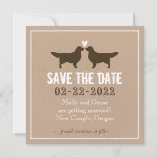 Golden Retrievers Wedding Save the Date Invitation