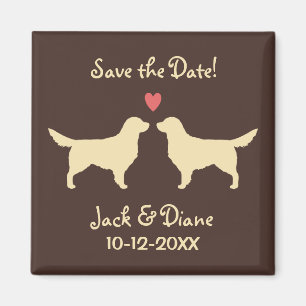 Golden Retrievers Wedding Save the Date Magnet