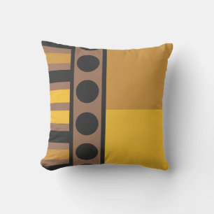 Golden Retro Grid Cushion