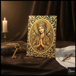 Golden Reverence Virgin Mary Canvas Print