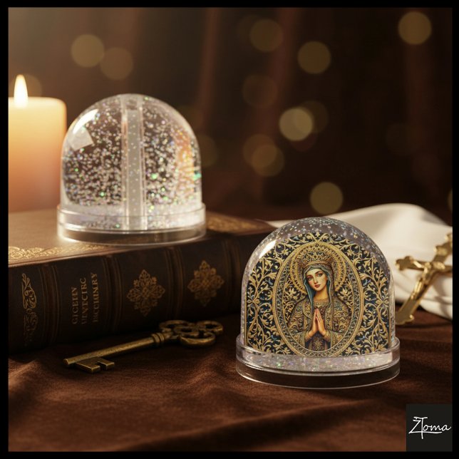 Golden Reverence Virgin Mary Snowglobe (Creator Uploaded)
