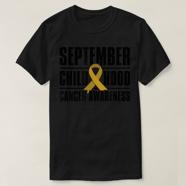 Golden Ribbon Childhood Cancer Awareness  T-Shirt (Design Front)