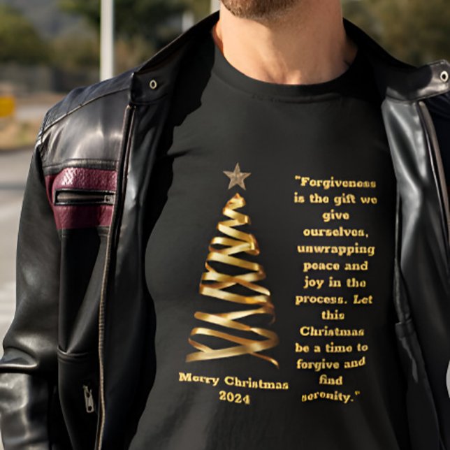 Golden Ribbon Christmas Tree T-Shirt (Creator Uploaded)