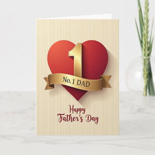 Golden Ribbon Fathers Day Card