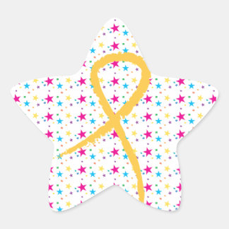 Golden Ribbon Stars Sticker