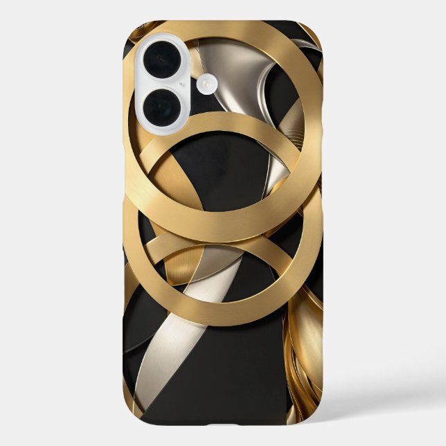 Golden Rings Abstract Art – Modern Luxury Design Case-Mate iPhone Case (Back)