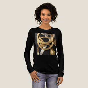 Golden Rings Abstract Art – Modern Luxury Design Tri-Blend Shirt