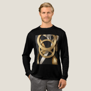 Golden Rings Abstract Art – Modern Luxury Design Tri-Blend Shirt