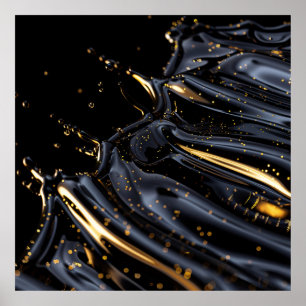 Golden Ripple Flow Poster