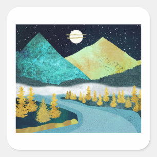 Golden River Square Sticker