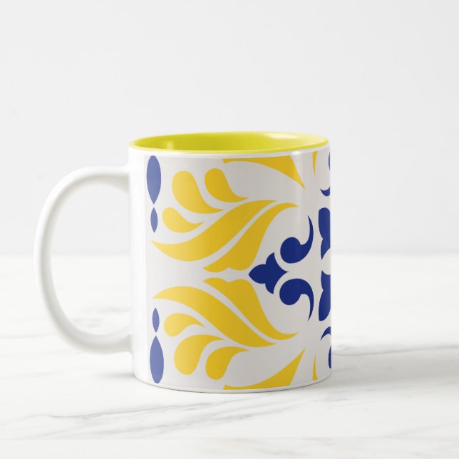 Golden Riviera Design Two-Tone Coffee Mug (Left)