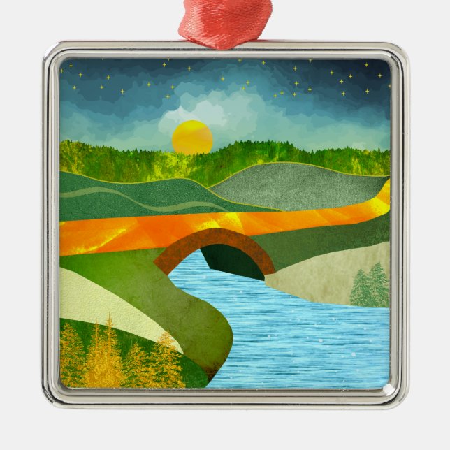 Golden Road Metal Tree Decoration (Front)