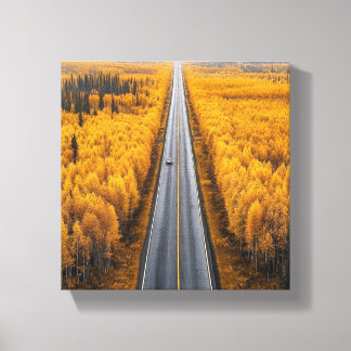 Golden Road Through the Forest Canvas Print