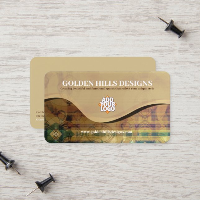 Golden Rolling Hills with Logo (pack of 25) Calling Card (Front/Back In Situ)