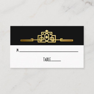 Golden Romance Art Deco Place Card