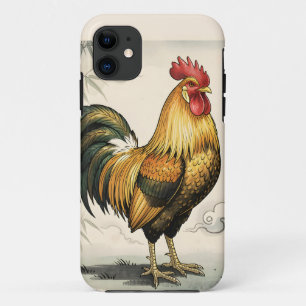 Golden rooster Japanese art Case-Mate iPhone Case