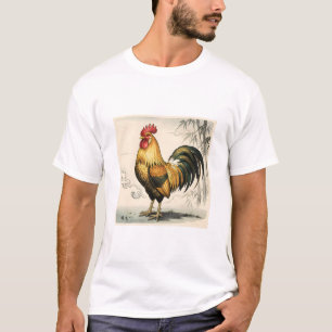 Golden rooster Japanese art T-Shirt