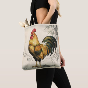 Golden rooster Japanese art Tote Bag