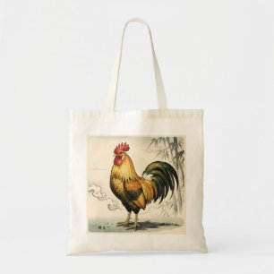 Golden rooster Japanese art Tote Bag