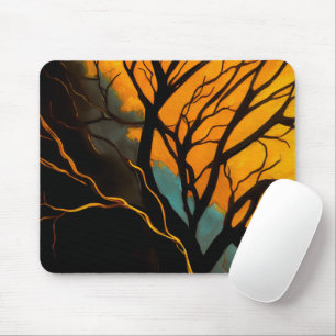 Golden Roots and Twilight Tree Mouse Pad