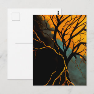 Golden Roots and Twilight Tree Postcard