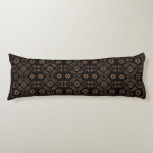 Golden Roots: Black & Tribal Moroccan Elegance Body Cushion