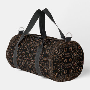 Golden Roots: Black & Tribal Moroccan Elegance Duffle Bag