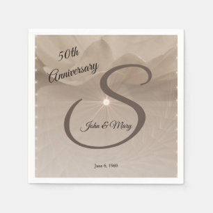 Golden Rose 50th Anniversary Napkin