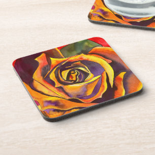 Golden Rose Art Coaster