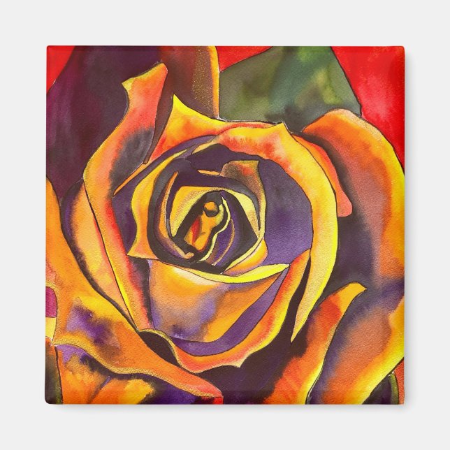 Golden Rose Art Magnet (Front)
