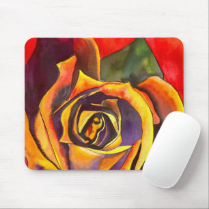 Golden Rose Art Mouse Pad