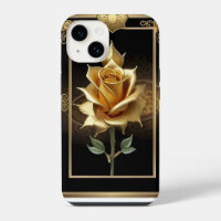 Golden Rose Artwork with Elegant Framing