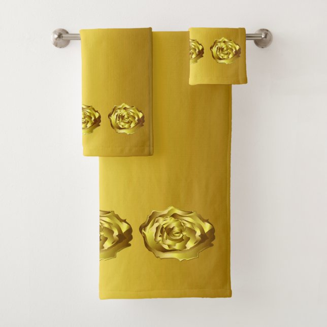 Golden Rose Bath Towel Set (Insitu)