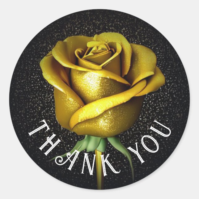 Golden Rose Classic Round Sticker (Front)