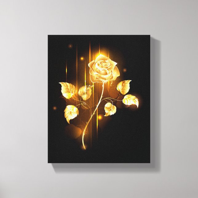 Golden rose ( gold rose ) canvas print (Front)