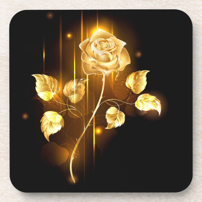 Golden rose ( gold rose ) coaster (Front)