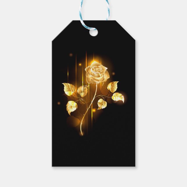Golden rose ( gold rose ) gift tags (Front)