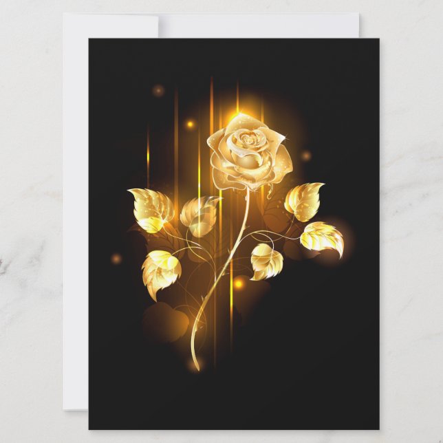 Golden rose ( gold rose ) holiday card (Front)