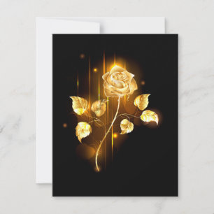 Golden rose ( gold rose ) holiday card