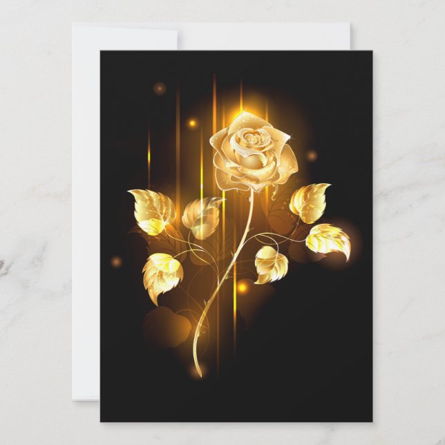 Golden rose ( gold rose ) invitation (Front)