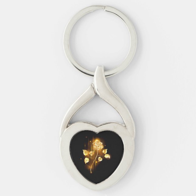 Golden rose ( gold rose ) key ring (Front)