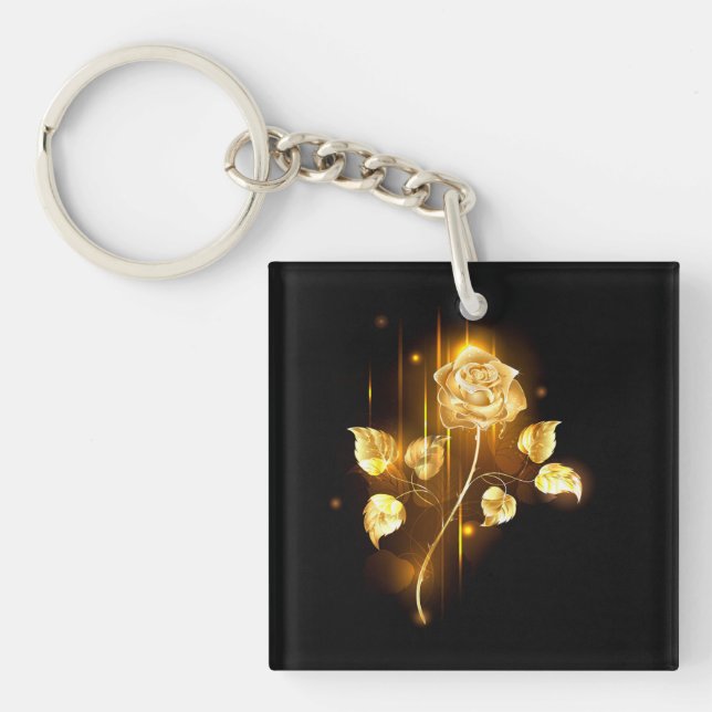 Golden rose ( gold rose ) key ring (Front)