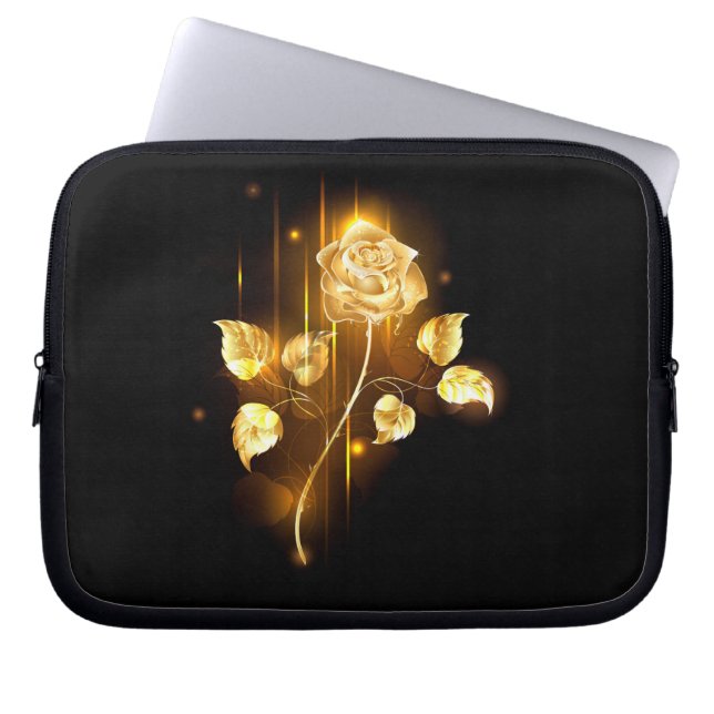 Golden rose ( gold rose ) laptop sleeve (Front)