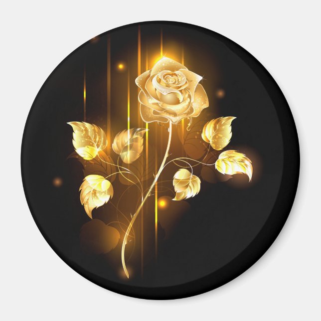 Golden rose ( gold rose ) magnet (Front)
