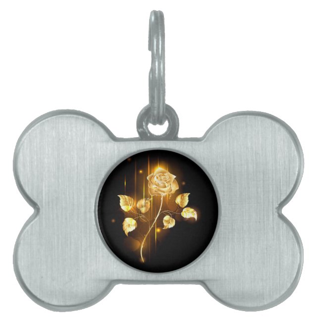 Golden rose ( gold rose ) pet ID tag (Front)