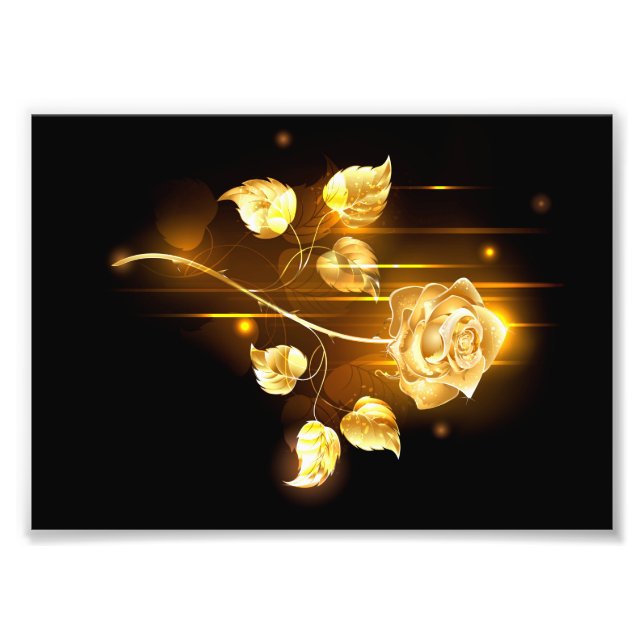 Golden rose ( gold rose ) photo print (Front)