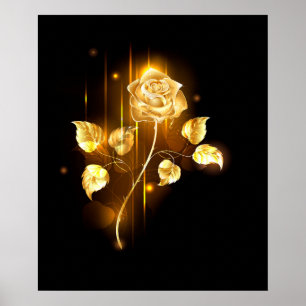 Golden rose ( gold rose ) poster