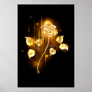 Golden rose ( gold rose ) poster